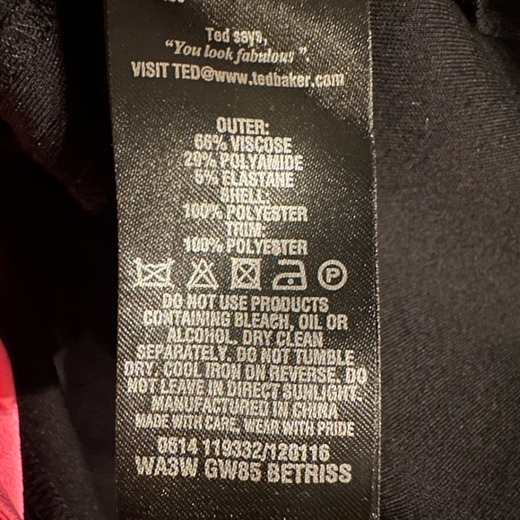 Ted Baker Women's Black Betriss One Side Draped Dress Size 3 - Picture 10 of 15